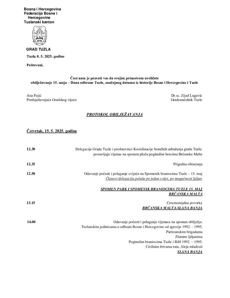Tuzla obilježava 33 godine od herojske odbrane grada 15. maja 1992. Tuzla obilježava 33 godine od herojske odbrane grada 15. maja 1992.