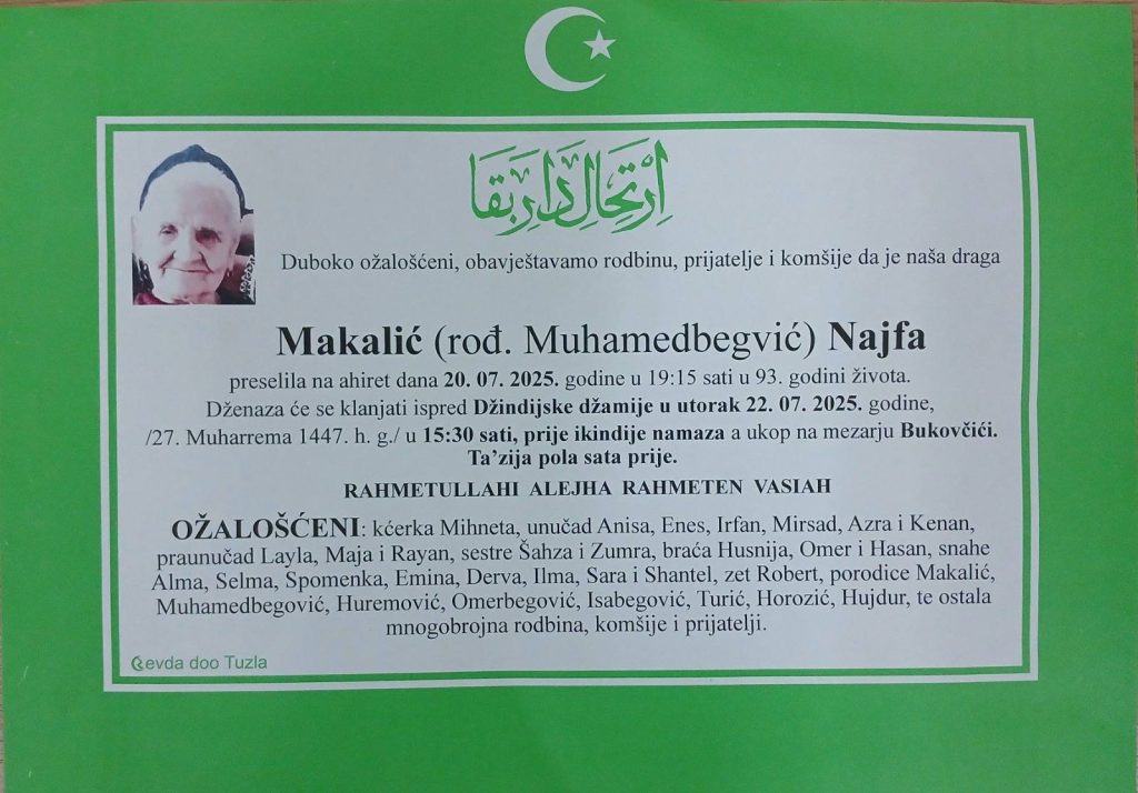 Preminula je Najfa Makalić