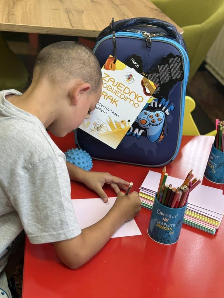 Torbe za budućnost i školski pribor za djecu i mlade izliječene od raka i njihovu braću i sestre sa područja Tuzlanskog kantona Torbe za budućnost i školski pribor za djecu i mlade izliječene od raka i njihovu braću i sestre sa područja Tuzlanskog kantona